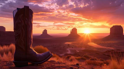 Zelfklevend Fotobehang Deserted Area in Monument Valley. Monument Valley's Untamed Beauty A Secluded Desert Landscape. © Art by Afaq