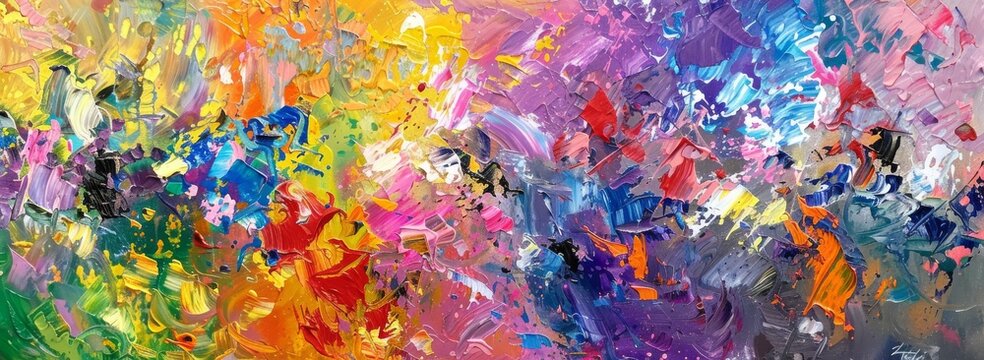 Lively brushwork in abstract expressionist art