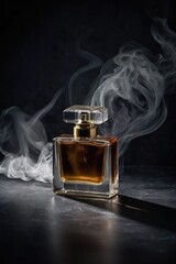 perfume bottle isolated on black