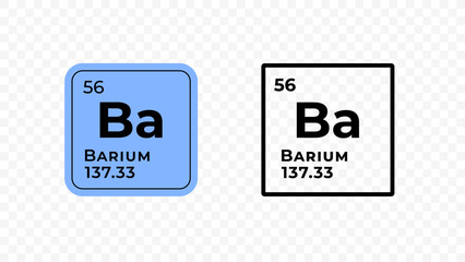 Barium, chemical element of the periodic table vector design - obrazy, fototapety, plakaty