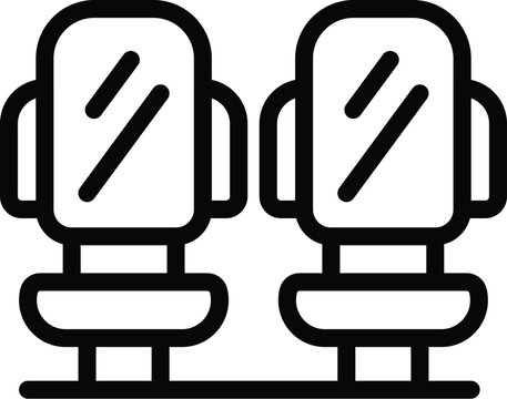recommend clip art: Passenger seat icon outline vector. Purchase travel ticket. Booking traveler chair