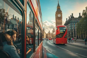 Foto op Aluminium Double-Decker Bus in London © spyrakot