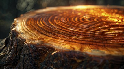 Close up of a cross section of tree rings, wood textures for growth rings in savings. - obrazy, fototapety, plakaty