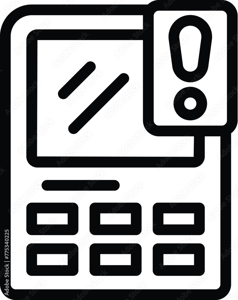 Poster ticket vending terminal icon outline vector. travel security technology. smart passenger system
