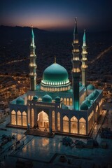 dome of the mosque in night