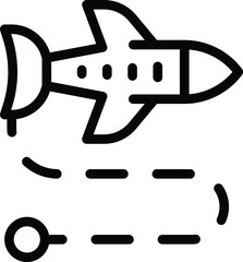 Flight destination icon outline vector. Travel itinerary. Air passenger transportation