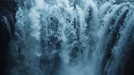 Tuinposter dynamic movement of a rushing waterfall © MuhammadInaam