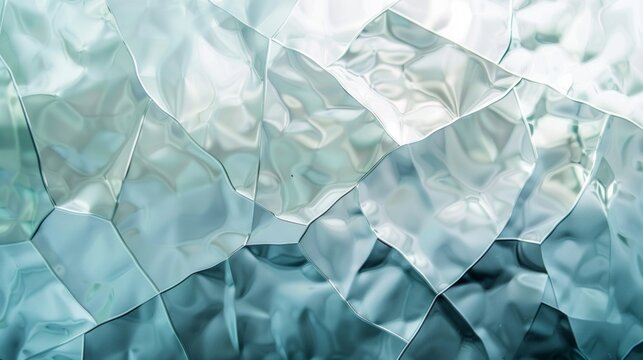 Abstract Cracked Glass Texture with Blue Tones