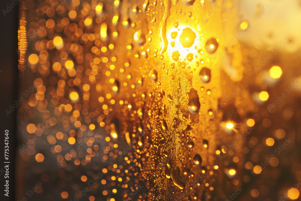 Aufkleber the image is of a window with raindrops on it