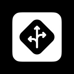 Editable traffic sign arrow vector icon. Map, location, navigation. Part of a big icon set family. Perfect for web and app interfaces, presentations, infographics, etc