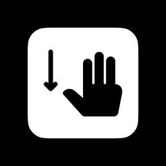 Editable three fingers swipe down vector icon. Part of a big icon set family. Perfect for web and app interfaces, presentations, infographics, etc