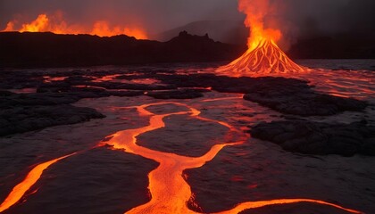 Flames-Dancing-On-The-Surface-Of-A-Lake-Of-Lava-C-Upscaled_7