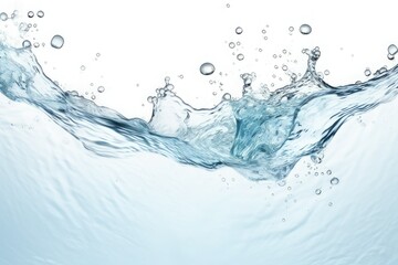 water with air bubbles underwater, splash and waves on white background	 - obrazy, fototapety, plakaty