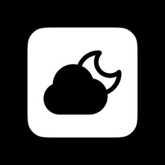 Editable night sky, moon and cloud vector icon. Part of a big icon set family. Perfect for web and app interfaces, presentations, infographics, etc