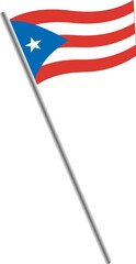 PUERTO RICO FLAG MINIATURE, ABSTRACT SHAPE