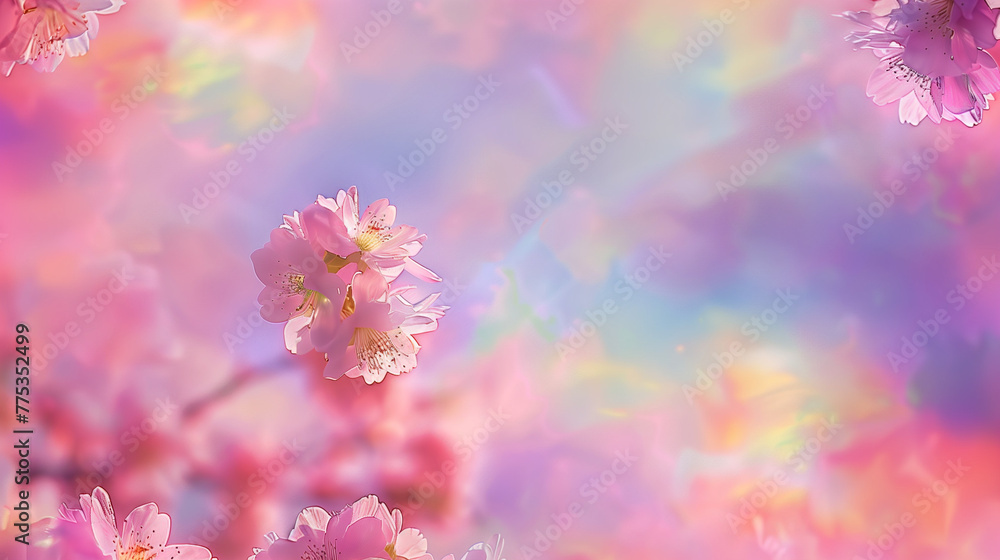 Wall mural Pink spring  flowers background - Wall murals