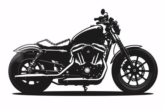a black and white image of a motorcycle