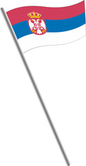 SERBIA FLAG MINIATURE, ABSTRACT SHAPE
