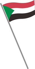 SUDAN FLAG MINIATURE, ABSTRACT SHAPE