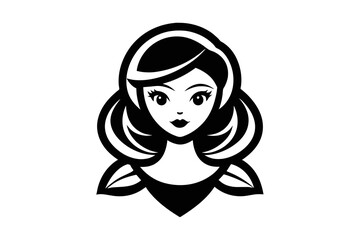 Rose gold vector icon girl' white background