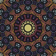 Fototapeta premium Patrón sin costuras mandalas abstractos colores - estampas - fondos - formas