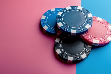 Stack of Poker Chips on Table