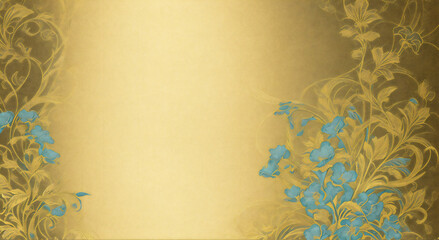 青い花模様のある背景デザイン　AI画像　ジェネレーティブAI