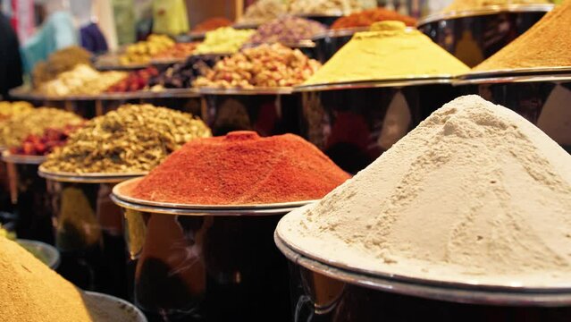 Spice Powder Sold In An Arabic Maket 