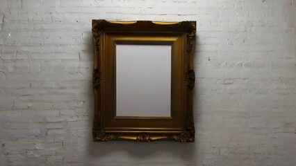 Generative KI goldener leerer vintage Bilderrahmen