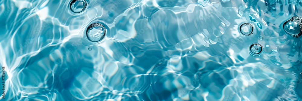 Poster the image is of a body of water with many small bubbles floating on the surface