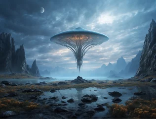 Gordijnen ufo in the sky © Michelle