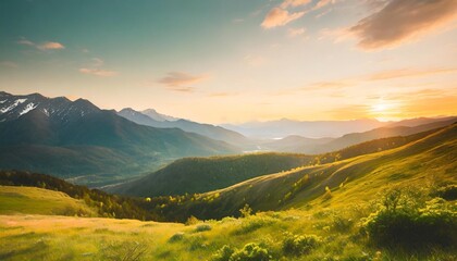 nature spring scenery north landscape illustration beautiful sky travel mountain view green nature...