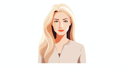 Woman blonde avatar portrait flat cartoon vactor il