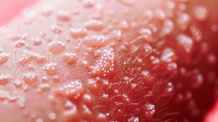 Water Droplets on Skin Up Close