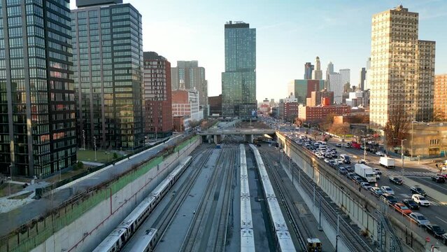 Birds Eye View of Long Island Railroad Yard - Pt. 1