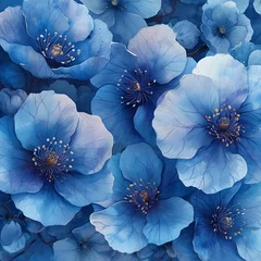 Rolgordijnen Natural floral background of blue flowers of Hydrangea macrophylla, bigleaf hydrangea © amelia