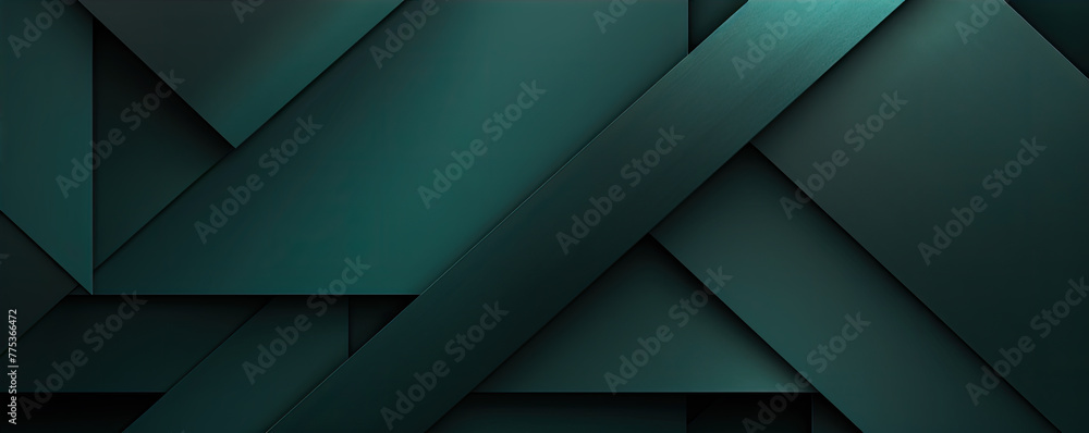 Aufkleber dark green abstract in wide banner shape. polygon elegant or frame background. copy space for text.