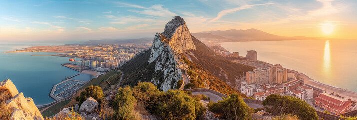 Great City in the World Evoking Gibraltar in Gibraltar - obrazy, fototapety, plakaty