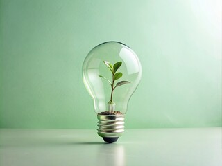 light bulb on green background generative ai