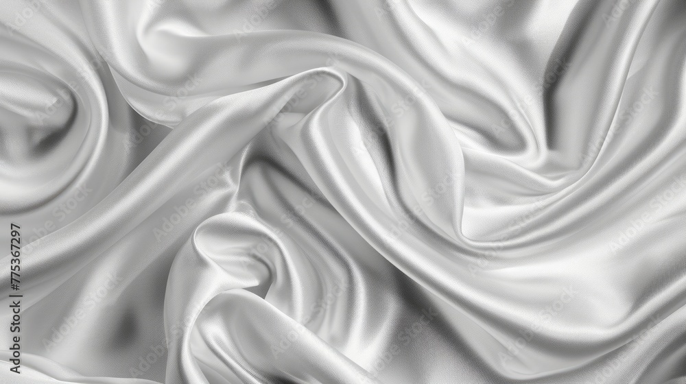 Aufkleber abstract luxurious white and gray satin fabric texture background with soft waves and patterns - ele