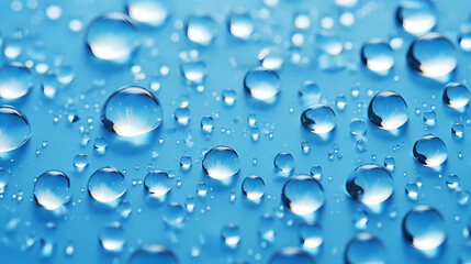 water droplets on blue background