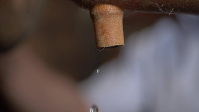 Cachaça being poured of a small cup