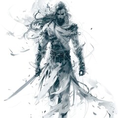Monochromatic Warrior Spirit Artwork