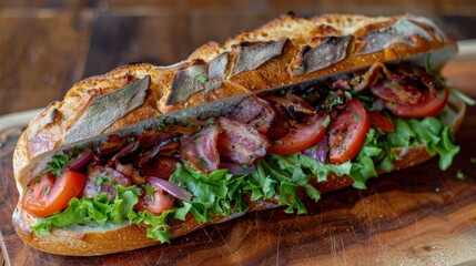 Two Sandwiches With Tomatoes and Parsley on a Plate