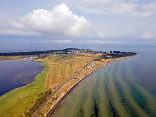 Aerial view of coast on the Island of Rugen in Mecklenberg Vorpommern Germany