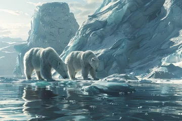 Foto auf Leinwand polar bear on ice © paul