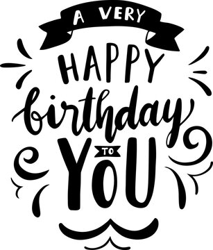  Stylish , fashionable and awesome Happy Brithday typography art and illustrator, Print ready vector handwritten phrase Happy Brithday T shirt hand lettered calligraphic design. Vector bundle.