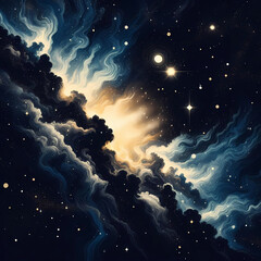 noche, cielo, luna, estrella, espacio, estrella, azul, moreno, alumbrado, nube, nube, naturaleza,...