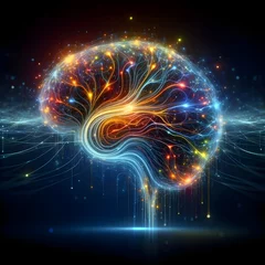 Poster Neuronale Netzwerke Visualisierung Künstlicher Intelligenz und Gehirnaktivität © Kathrin