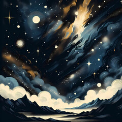 espacio, cielo, estrella, noche, galaxia, abstracta, alumbrado, estrella, nebulosa, universe,...